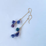 フローライトのトリプルピアス