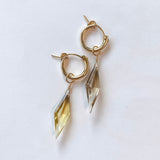 ロゼンジステップカットシトリンの一石ピアスチャーム