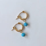 スリーピングビューティーターコイズの一粒ピアスチャーム