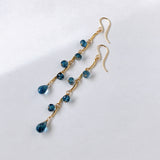 ロンドンブルートパーズのシャンデリアロングピアス