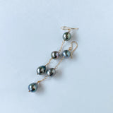 Three long South Sea pearl earrings 