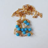 スリーピングビューティーターコイズの丸玉小9粒ネックレス