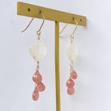 Peruvian rhodochrosite and mother-of-pearl earrings 