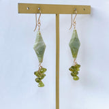 グリーンジャスパーとペリドットのピアス