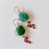 Russian Amazonite and Madagascar Sapphire Earrings Grape 