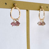 バイカラートルマリンのスタッドリングピアス