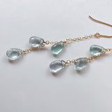 アフガニスタンフローライトのトリプルピアス　グリーン