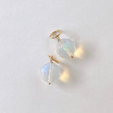 ラウンドカットオパールの一石ピアスチャーム