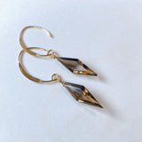 ロゼンジステップカットシトリンの一粒ピアスA