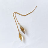 ロゼンジステップカットシトリンのアメリカンピアス