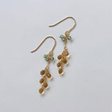 ビアクォーツとグリーンアパタイトのミモザピアス