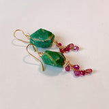 Russian Amazonite and Madagascar Sapphire Earrings Grape 