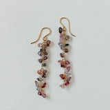 スピネルのフリンジロングピアス