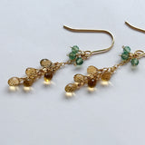 ビアクォーツとグリーンアパタイトのミモザピアス