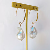 Oyster baroque pearl earrings