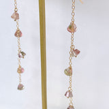 バイカラートルマリンのロングピアス