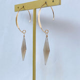 ロゼンジステップカットシトリンの一粒ピアスA