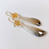 dendrite agate and citrine earrings