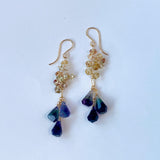 フローライトとナチュラルジルコンのピアス