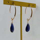 アイオライトの一粒ピアス　マーキスフック