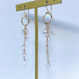 両剣水晶のリングロングピアス