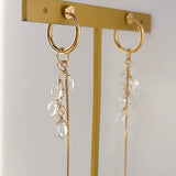 ハーキマークォーツの2wayアメリカンピアス　チャーム仕立て