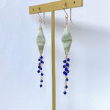 グリーンジャスパーとラピスラズリのピアス