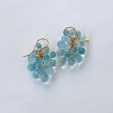 アクアマリンのボンボンピアス