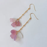 オニキスと水晶、アメトリンのフリンジピアス