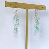 ペルーブルーオパールのしゃらしゃらピアス