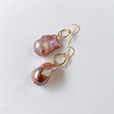 Oyster baroque pearl ring earrings