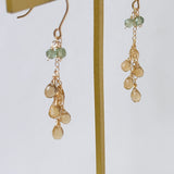 ビアクォーツとグリーンアパタイトのミモザピアス