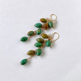 ソノランターコイズとアコヤケシパールのしゃらしゃらピアス