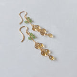 ビアクォーツとツァボライトのミモザピアス