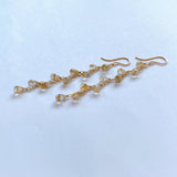 ルチルクォーツのシャンデリアピアス