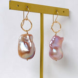 Oyster baroque pearl ring earrings