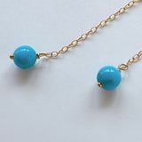 スリーピングビューティーターコイズの丸玉シンプルピアス