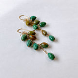 ソノランターコイズとアコヤケシパールのしゃらしゃらピアス