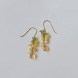 イエローオパールとシトリンとツァボライトのミニミモザピアス