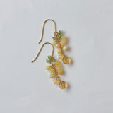 イエローオパールとシトリンとツァボライトのミニミモザピアス