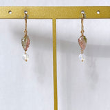 トルマリンリーフとオパールのコンパクトピアス