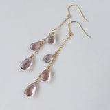 アフガニスタンフローライトのトリプルピアス　ピンク