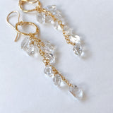 両剣水晶のリングロングピアス