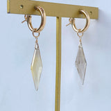 ロゼンジステップカットシトリンの一石ピアスチャーム