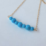 スリーピングビューティーターコイズの丸玉7粒ブレスレット