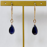 アイオライトの一粒ピアス　バルーンフック