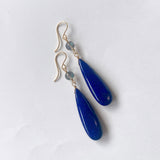 大きなラピスラズリとラブラドライトのピアス