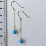 スリーピングビューティーターコイズの丸玉シンプルピアス