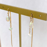 オパールのラウンド&ドロップアメリカンピアス