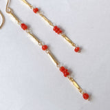 イタリア産赤サンゴのステーションピアス